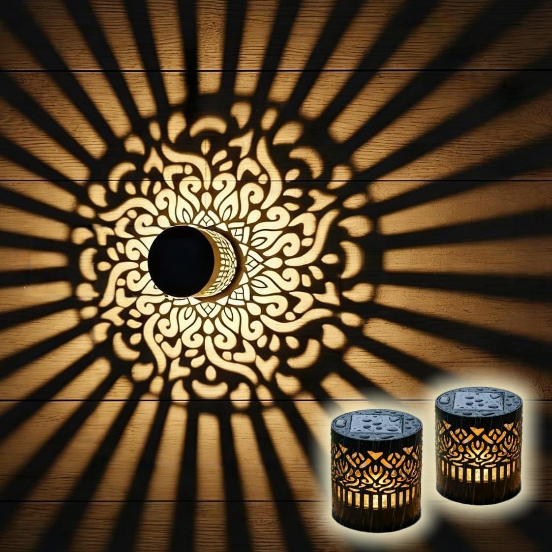 Outdoor Lighting Unit - وحدتان من أضواء السياج الشمسية بتصميم