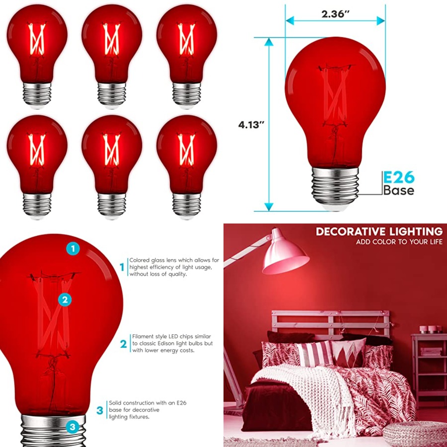 مصابيح LED إديسون A19، 4.5 واط - مراجعة Outdoor Lighting Bulbs وسعره