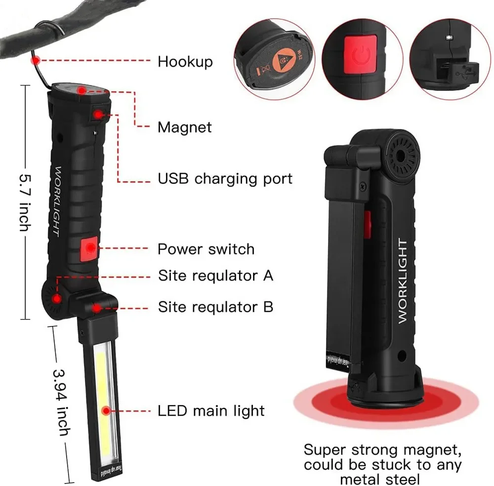 المحمولة COB مصباح ليد جيب USB - مراجعة Hanging Outdoor Lighting وسعره