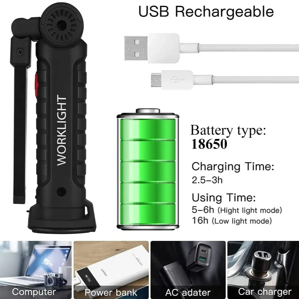 المحمولة COB مصباح ليد جيب USB - مراجعة Hanging Outdoor Lighting وسعره
