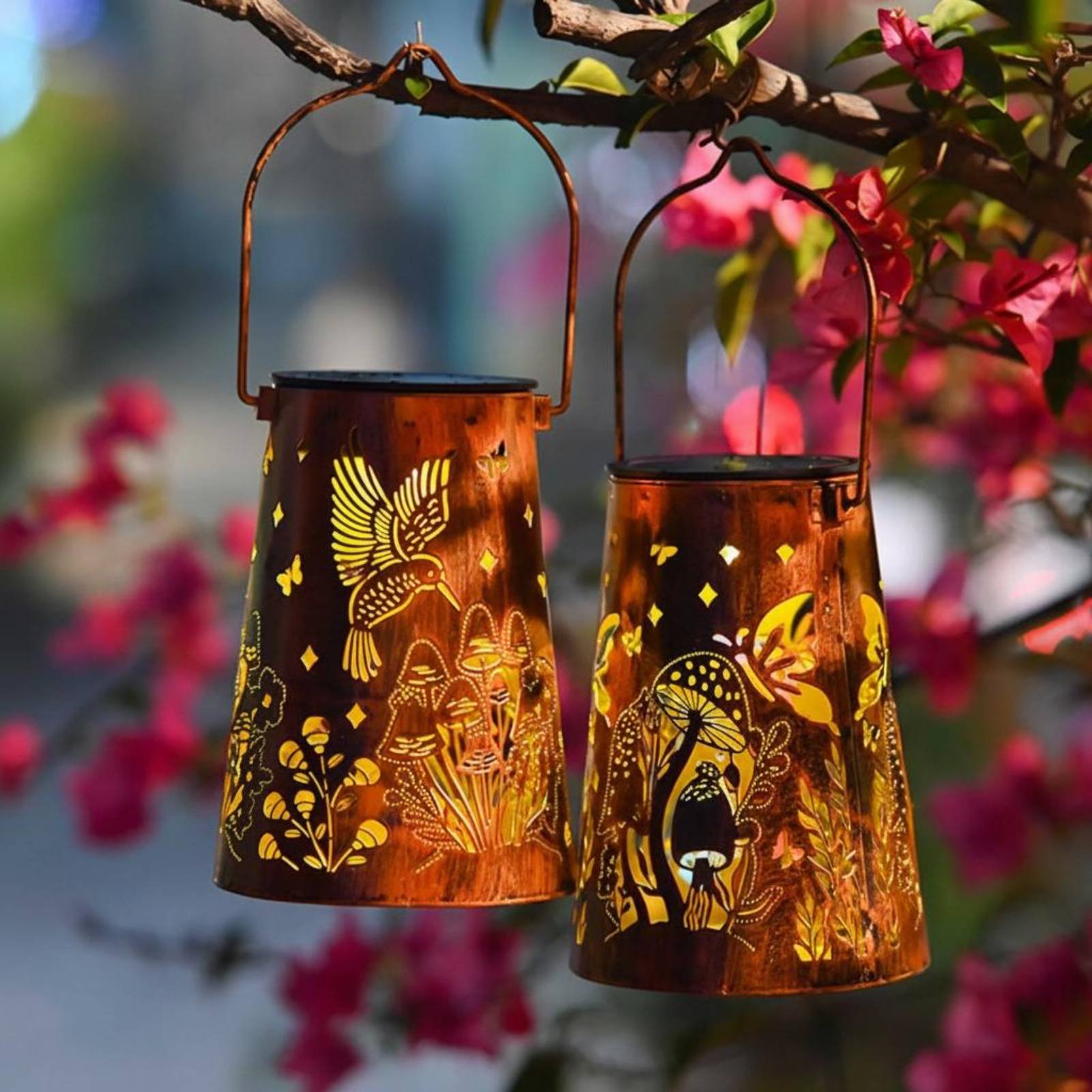 فانوس حديقة بنمط زهور، إضاءة خ - مراجعة Hanging Outdoor Lighting وسعره