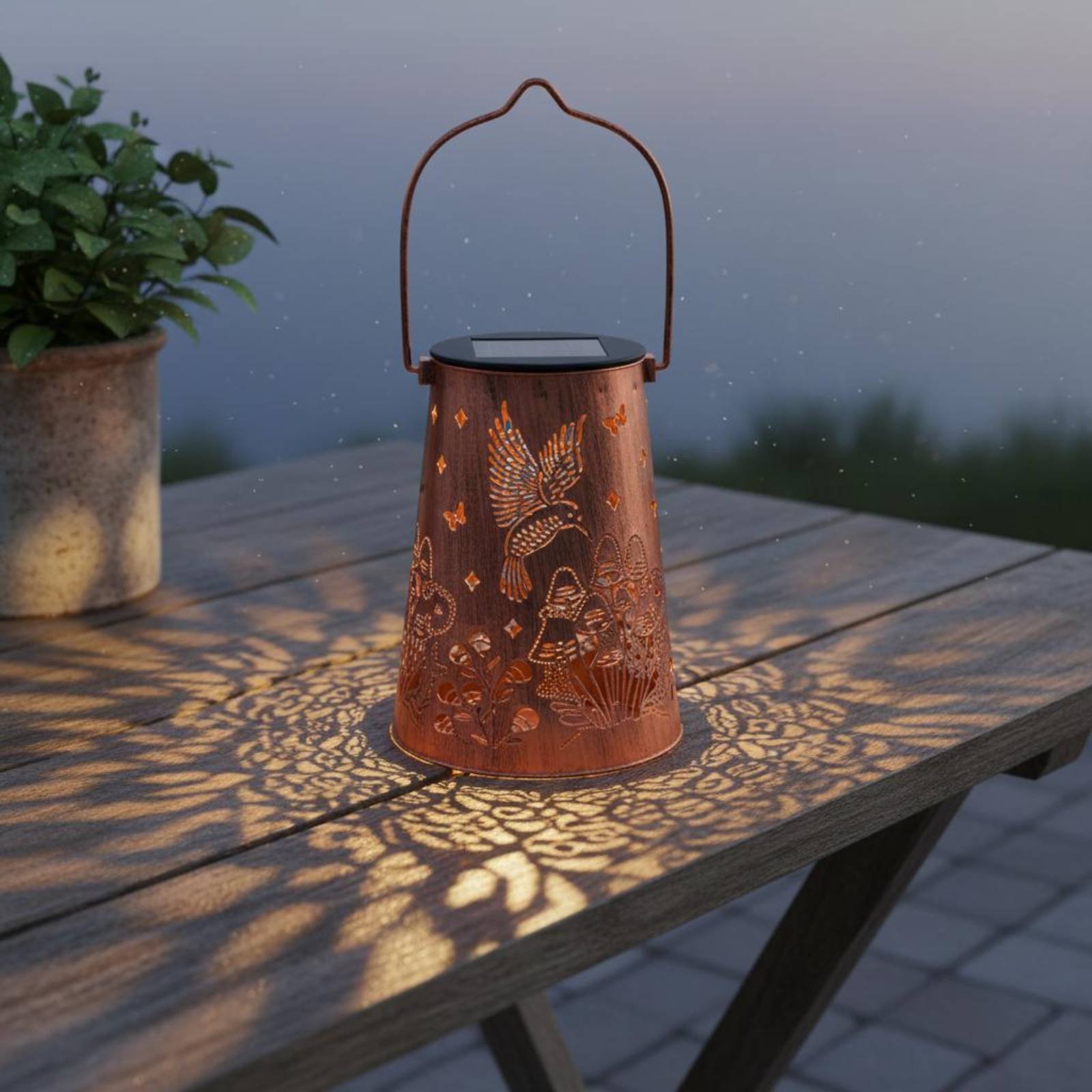 فانوس حديقة بنمط زهور، إضاءة خ - مراجعة Hanging Outdoor Lighting وسعره