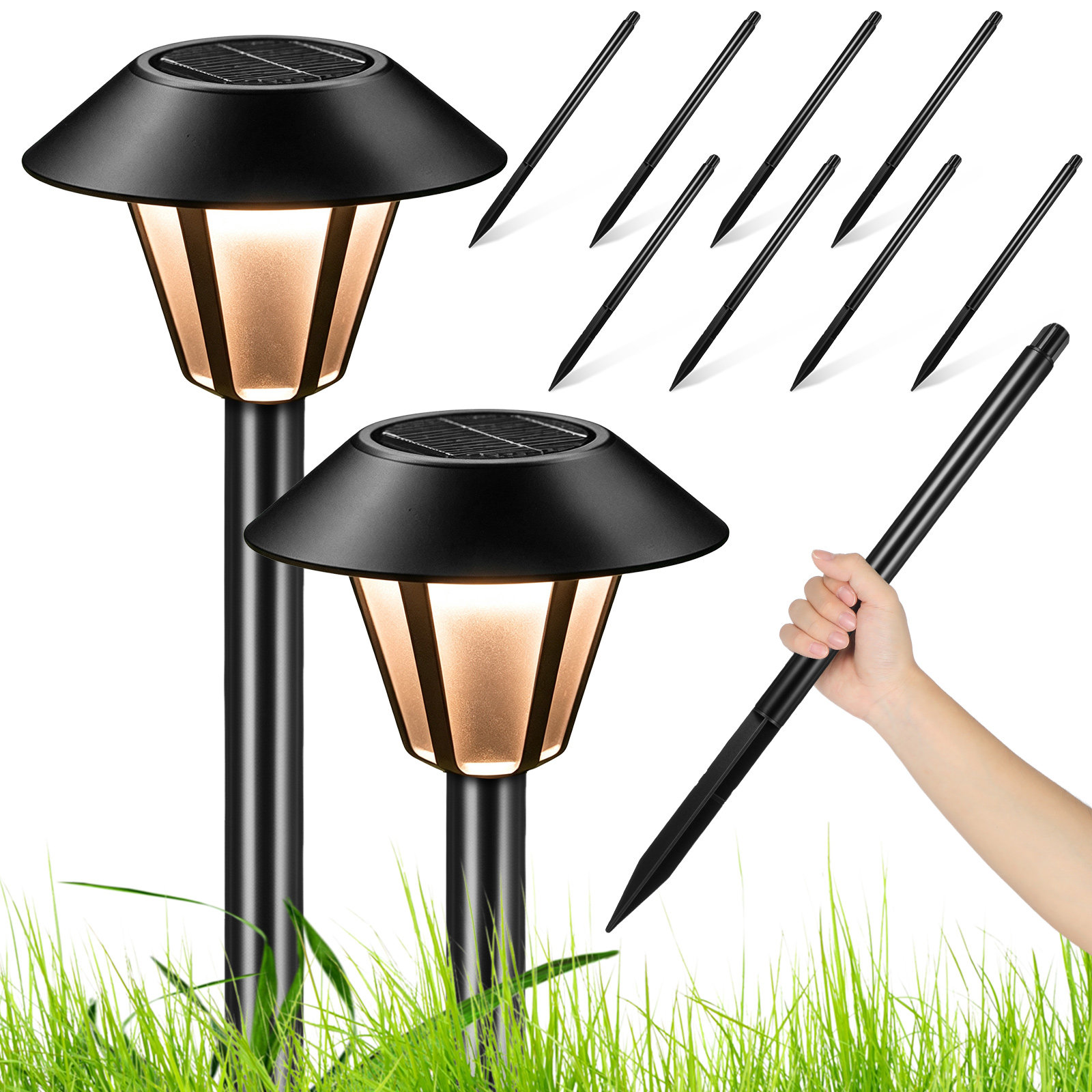 مجموعة من 8 أوتاد إضاءة شمسية  - مراجعة Outdoor Lighting Pathway وسعره