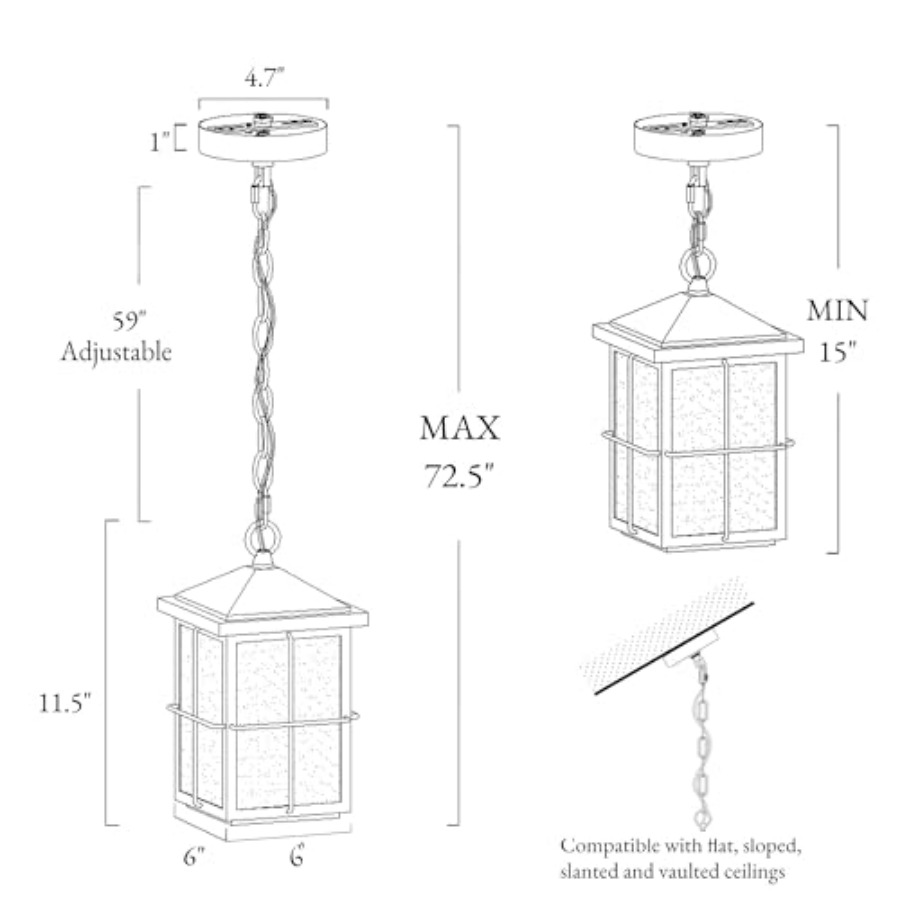 مصباح معلق خارجي، إضاءة سقفية  - مراجعة Hanging Outdoor Lighting وسعره