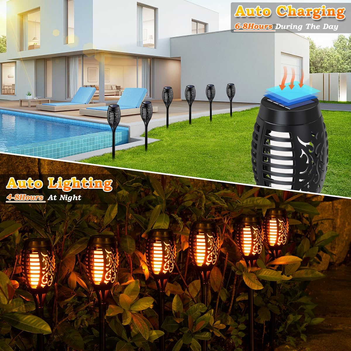 10 قطع من مصابيح الشعلة الشمسي - مراجعة Outdoor Lighting Art وسعره