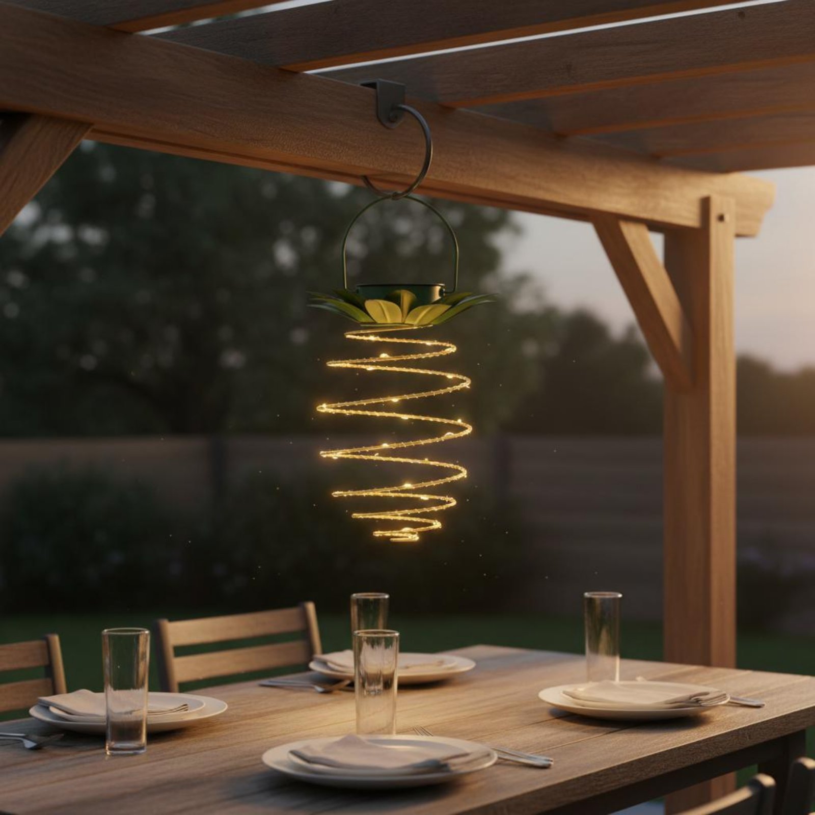 قطعتان من مصابيح الأناناس الشم - مراجعة Hanging Outdoor Lighting وسعره