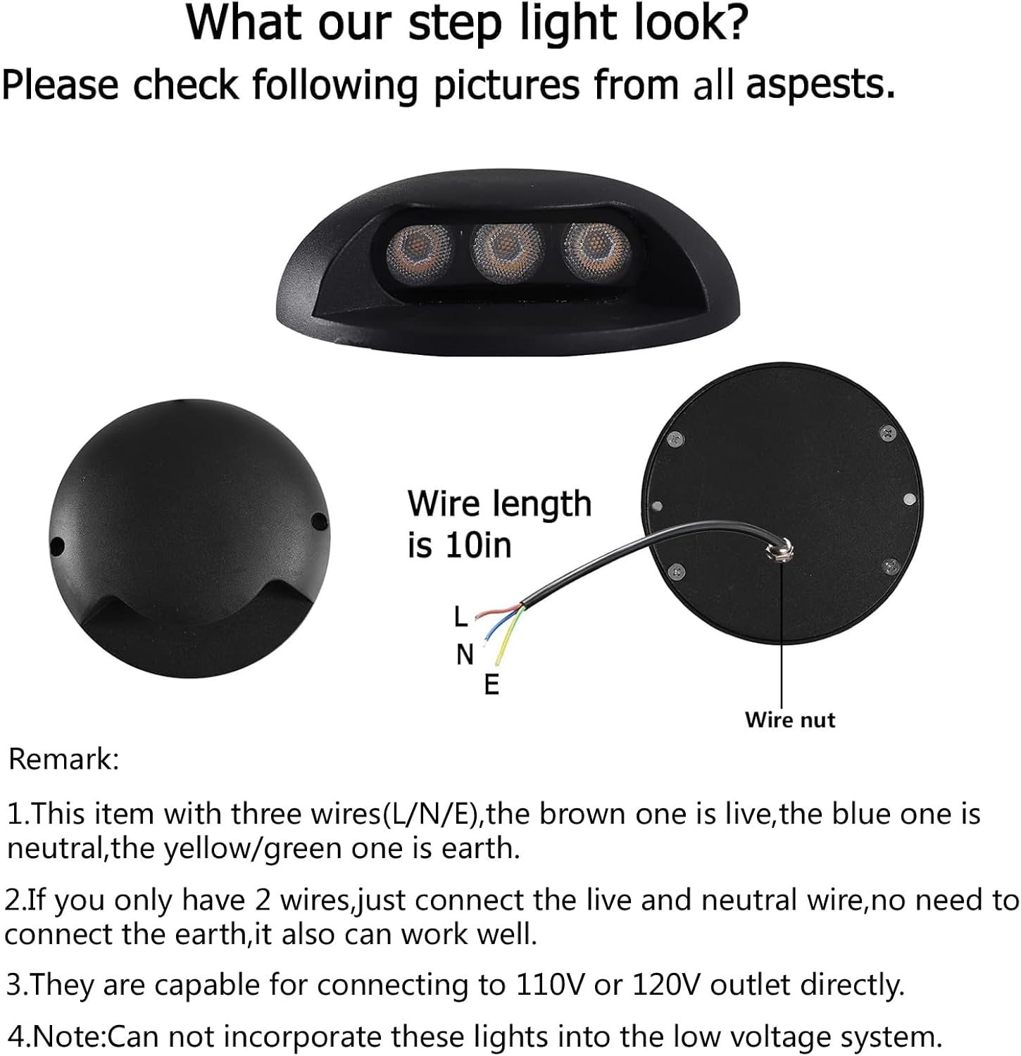 أضواء LED للدرج بقوة 3 واط، تث - مراجعة Outdoor Lighting Hardwired وسعره