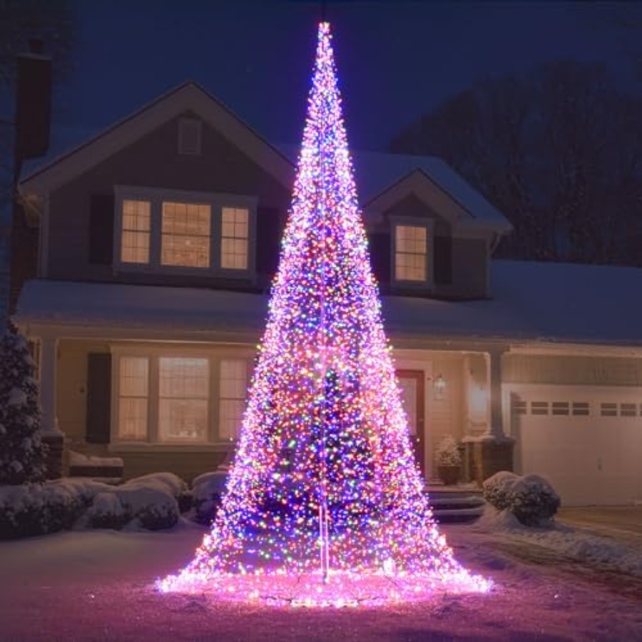 عمود علم خارجي مع إضاءة LED لش - مراجعة Outdoor Lighting Install وسعره