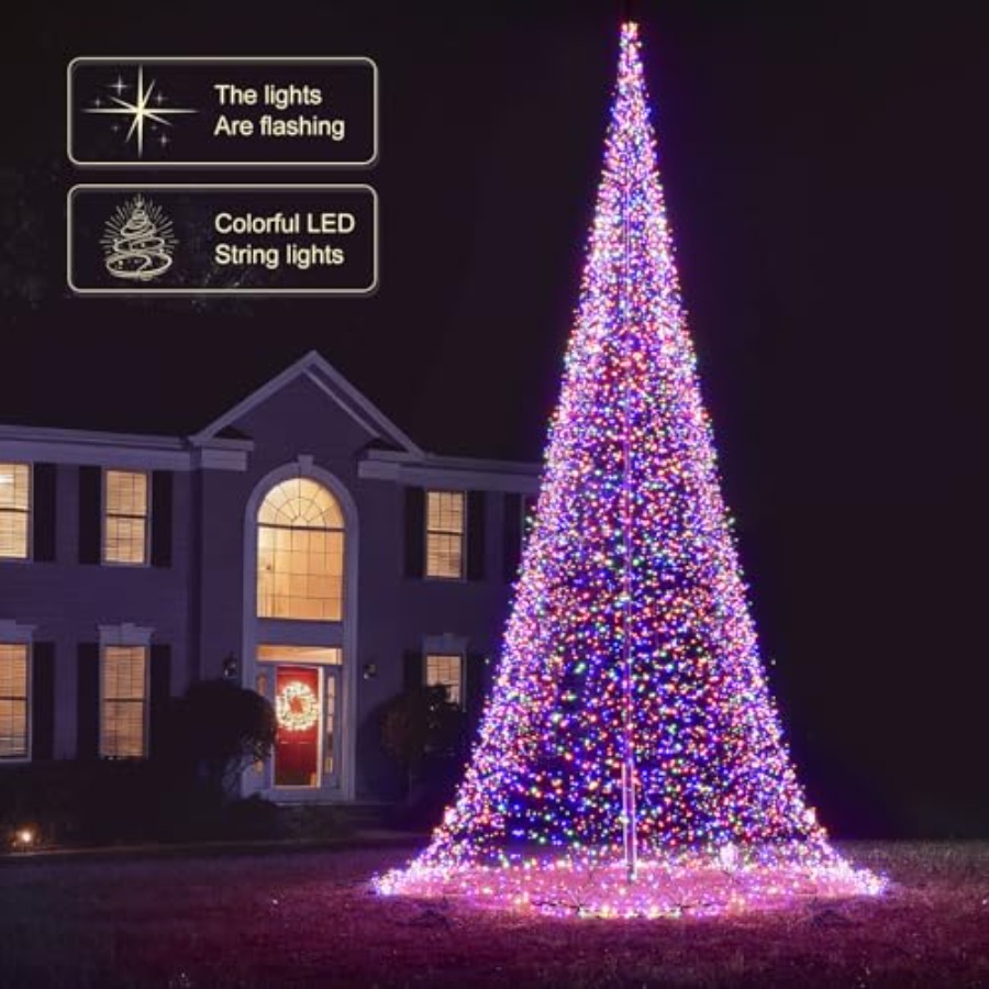 عمود علم خارجي مع إضاءة LED لش - مراجعة Outdoor Lighting Install وسعره