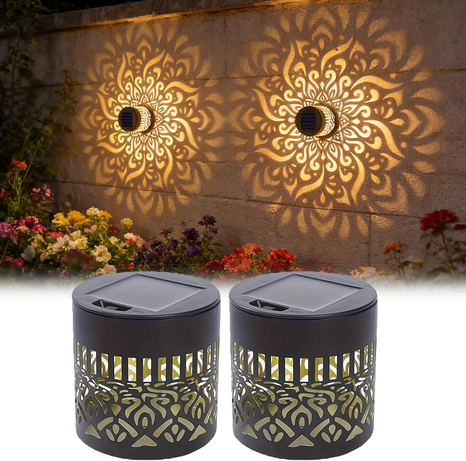 مجموعة من 2 مصابيح حديقة تعمل  - مراجعة Outdoor Lighting For Fence وسعره