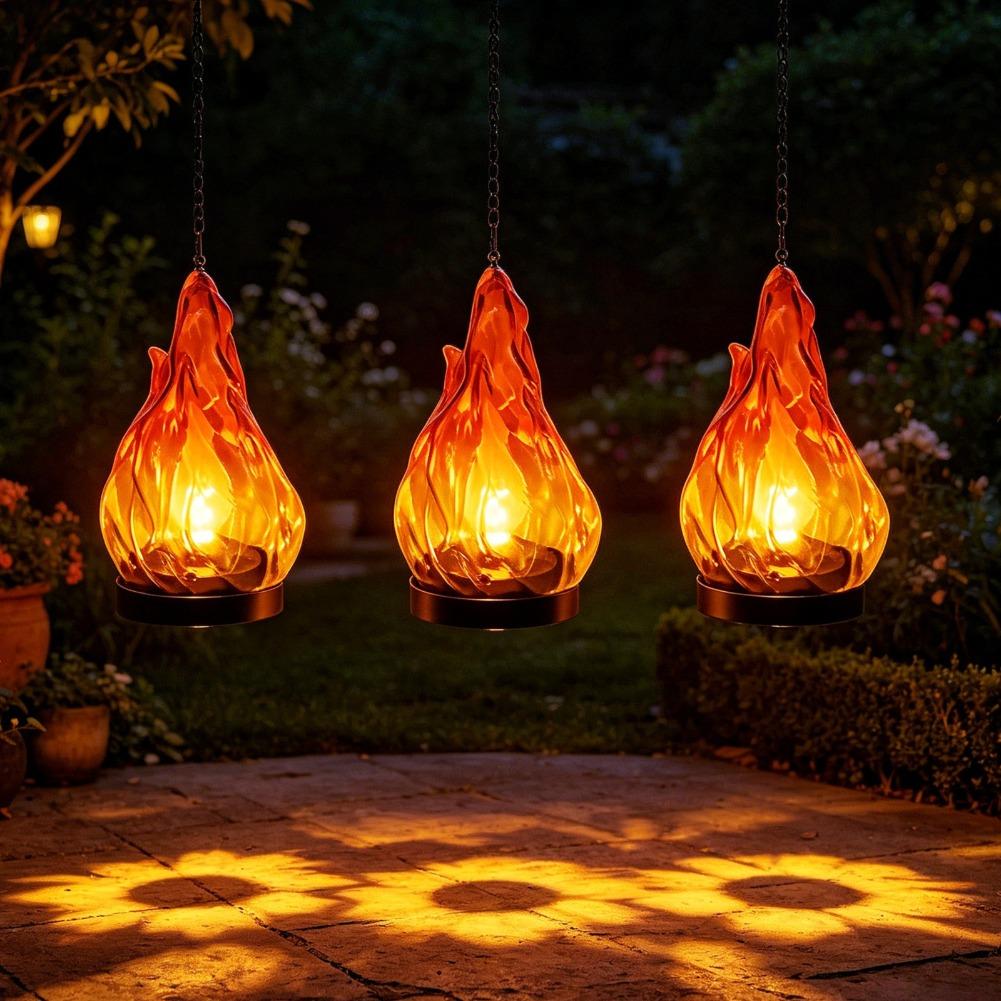 مصباح شمسي معلق بتأثير اللهب،  - مراجعة Hanging Outdoor Lighting وسعره