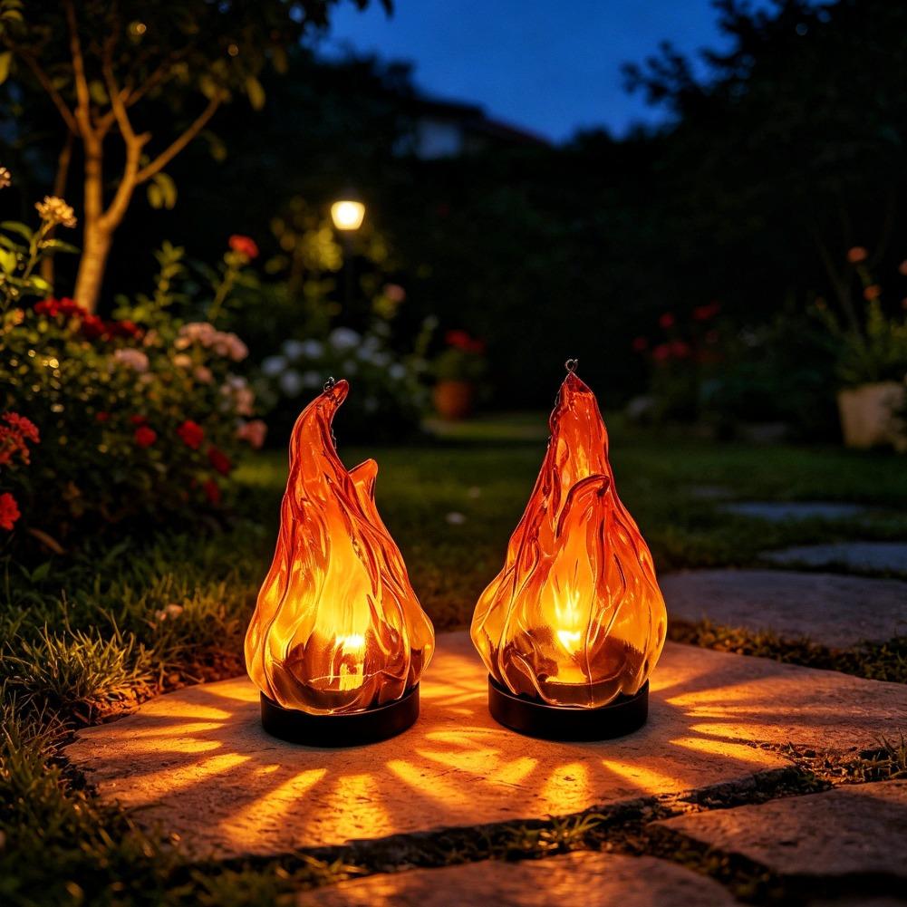 مصباح شمسي معلق بتأثير اللهب،  - مراجعة Hanging Outdoor Lighting وسعره