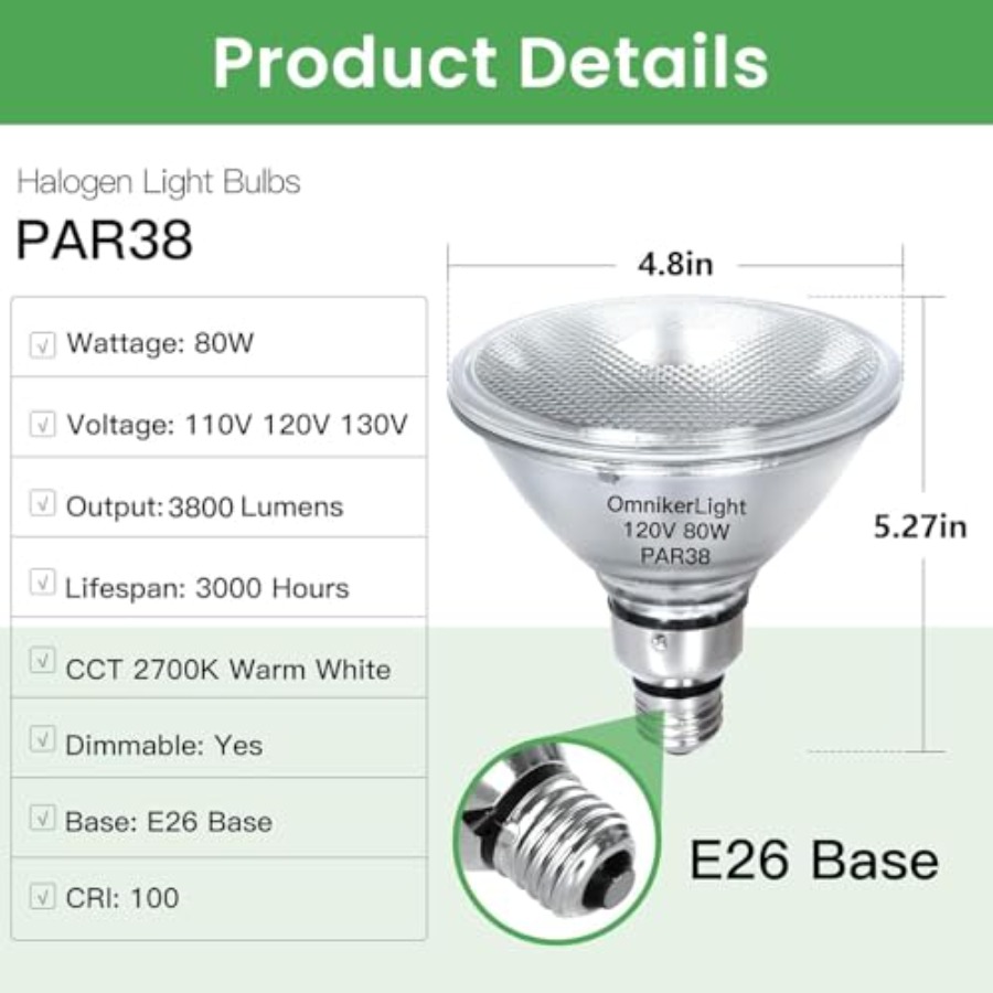 مصابيح PAR38 للإضاءة الواسعة،  - مراجعة Outdoor Lighting Bulbs وسعره