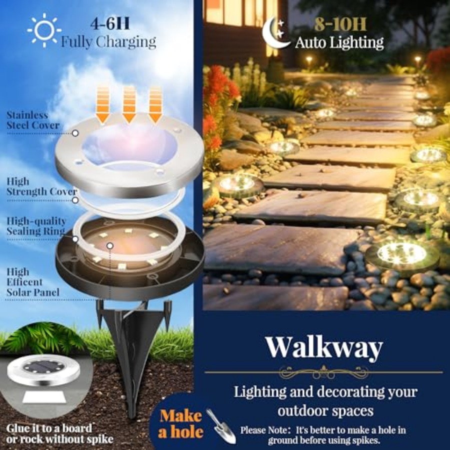 أضواء أرضية تعمل بالطاقة الشمس - مراجعة Outdoor Lighting Landscape وسعره