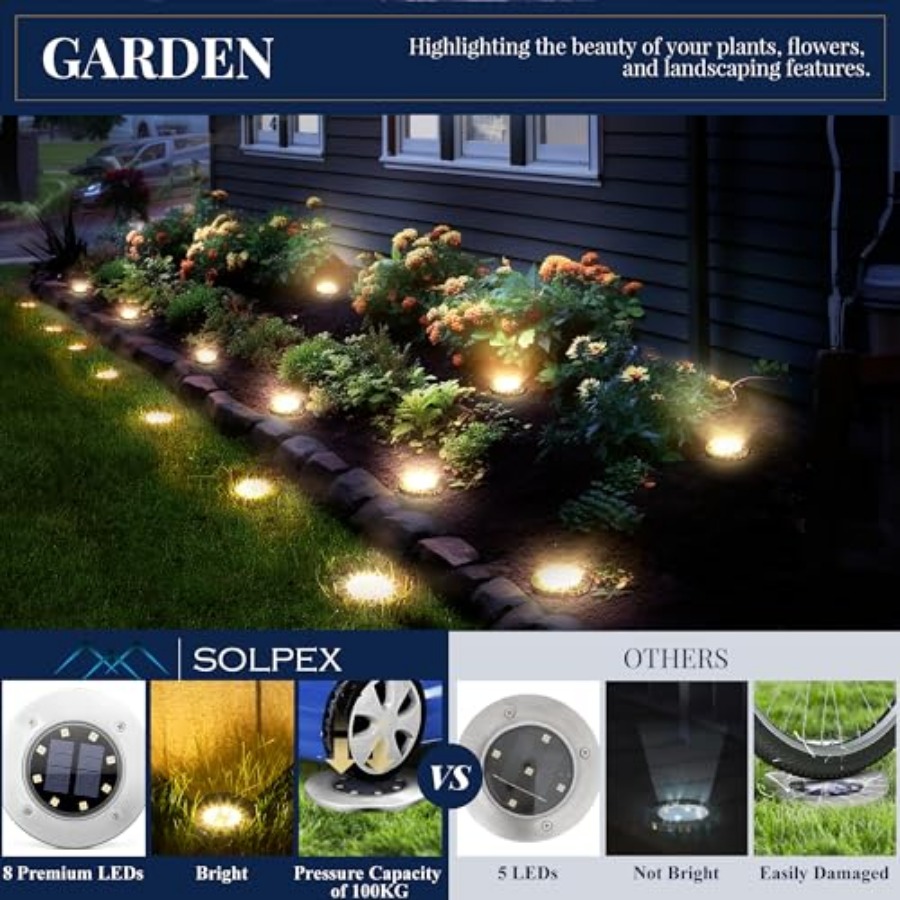 أضواء أرضية تعمل بالطاقة الشمس - مراجعة Outdoor Lighting Landscape وسعره